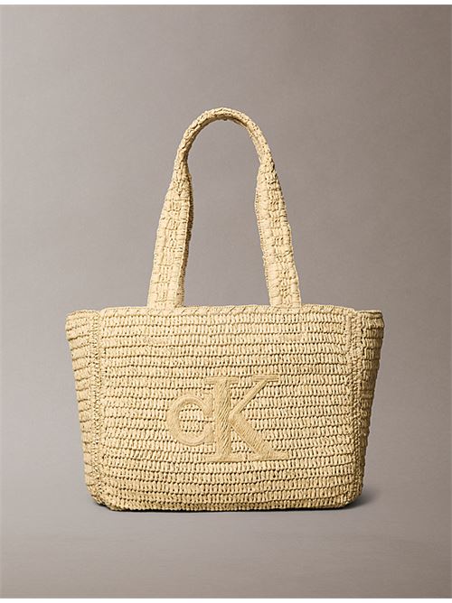 bold ck raffia medium tote CALVIN KLEIN | LV04F3447G0EI